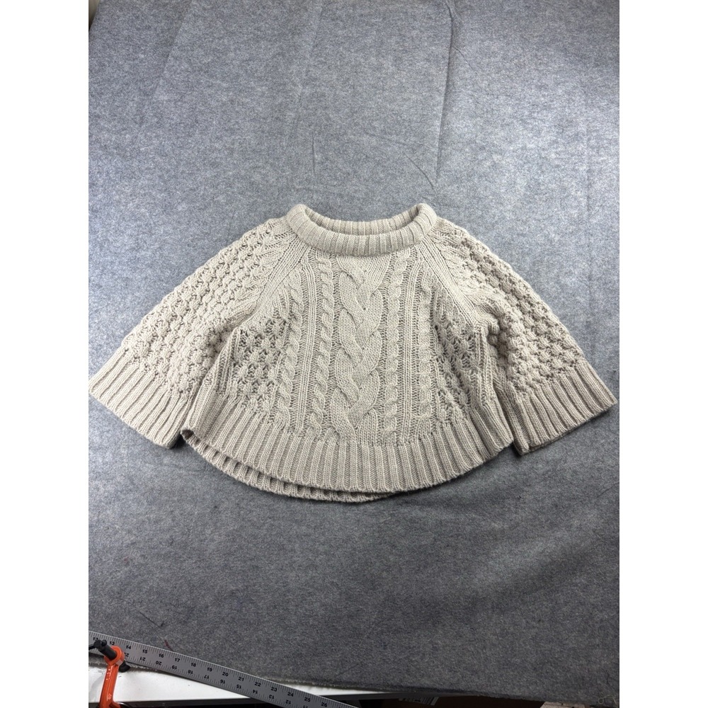 Banana Republic Women's XS Crop Boxy Cable Knit Wool Blend Sweater Timeless Boho